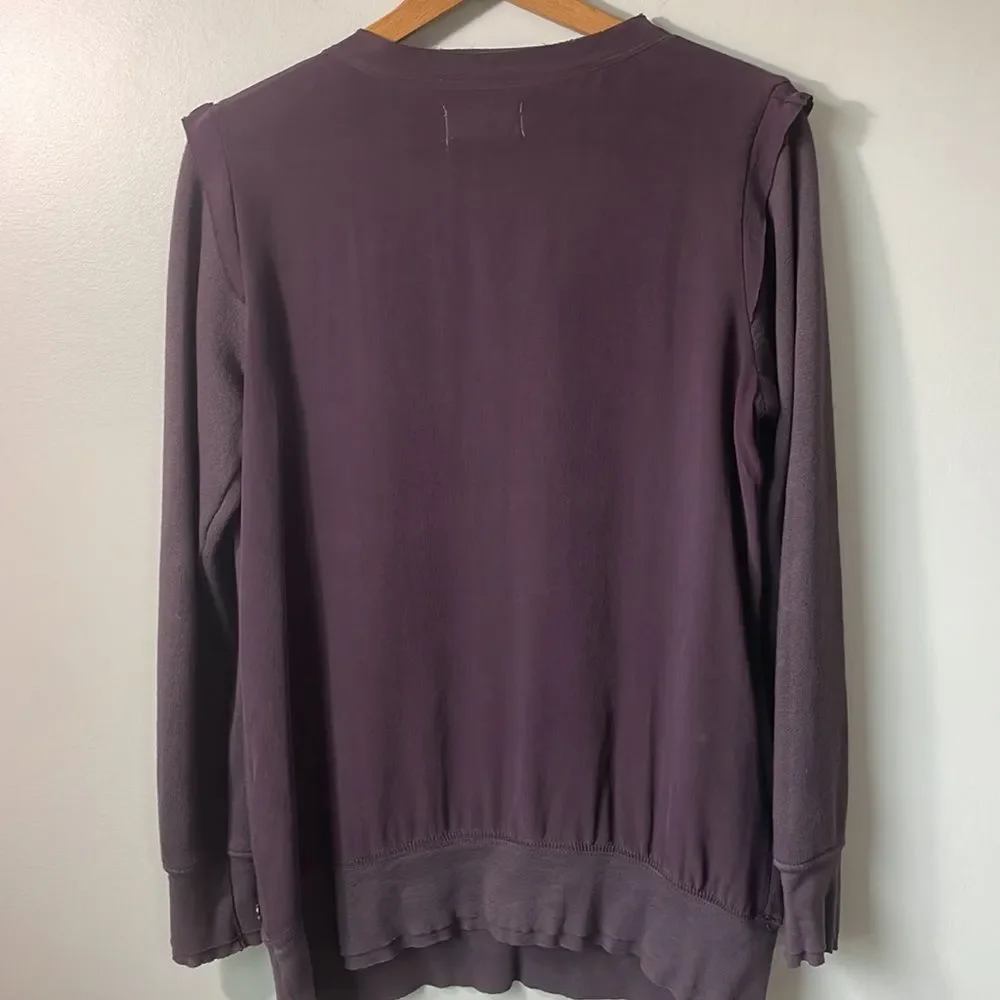 Ottod’Ame Anthropologie Made in Italy 100% cotton raw hem Eggplant sz 8 Boho